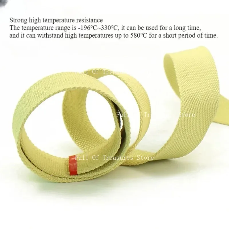 

Kevlar High Strength Wear-resistant Safety Belt Bag Strap Fire Retardant Fireproof Webbing Industrial Aramid Ribbon 10M