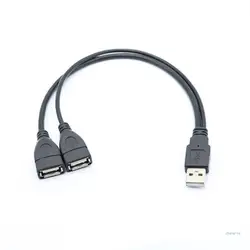 M5TD Multipurpose USB Splitter Y Cable Dual Double USB Port Extender for Computer