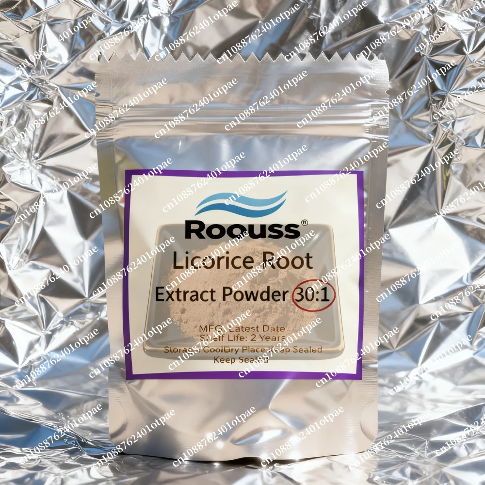 Bolsa de papel de aluminio personalizada para polvo de extracto de raíz de regaliz, bolsas recargables en polvo personalizadas, embalaje para Global