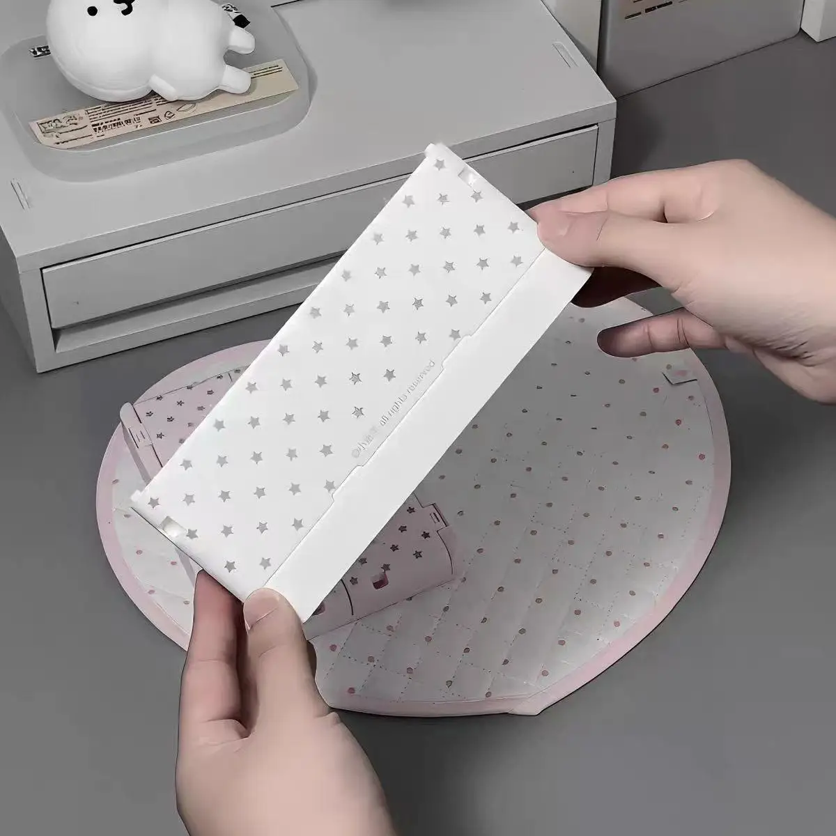 Neue originale koreanische Stern-Aufbewahrungsbox, INS Studentenwohnheim Schreibtisch-Aufbewahrungskorb, faltbare Kosmetikbox, niedliches Geschenk – Detail 4