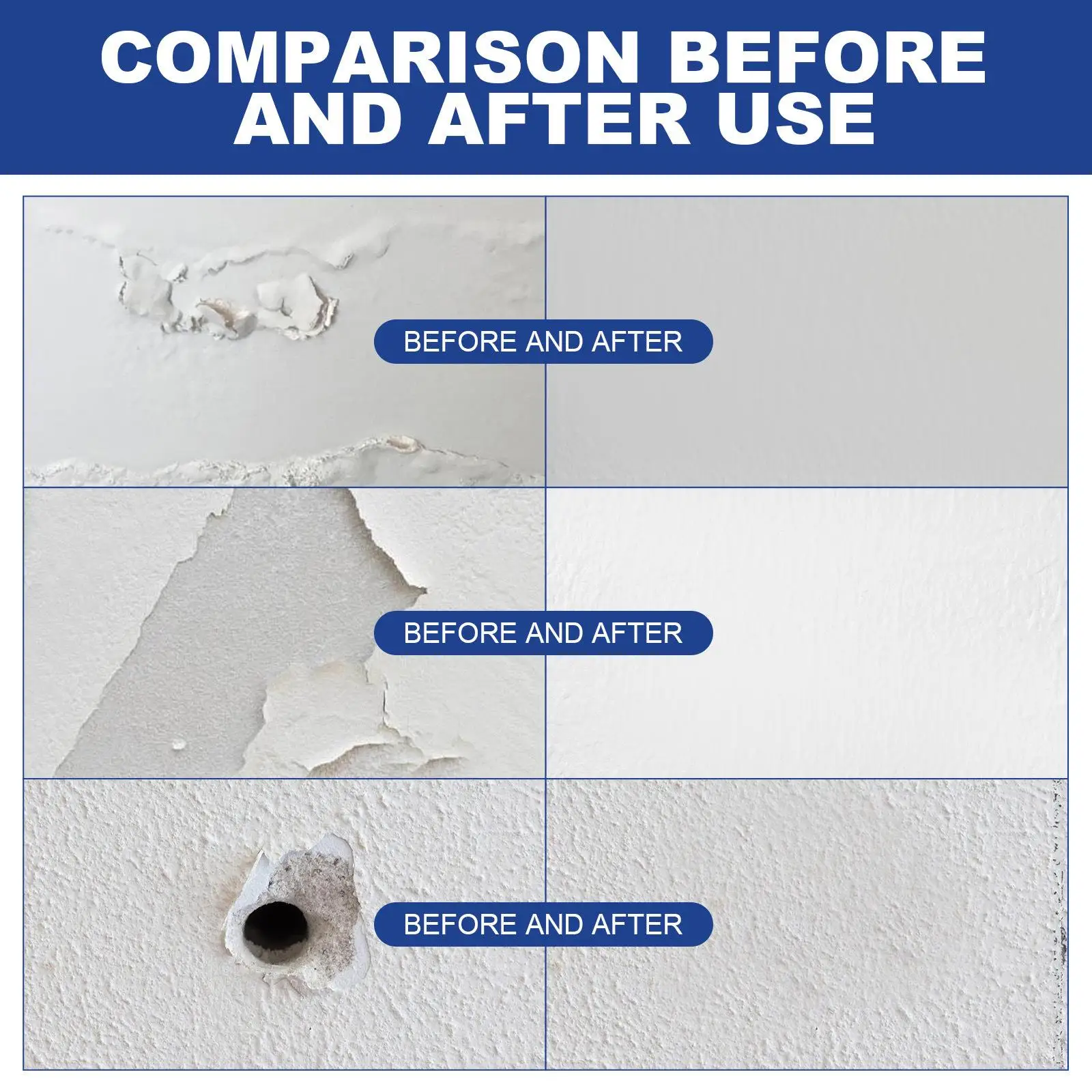 Drywall Repair Kit Patch Wall Mending Agent Home Wall Surface Hole Fill Quick Drying Repair Paste for Apartments Ceiling Plaster