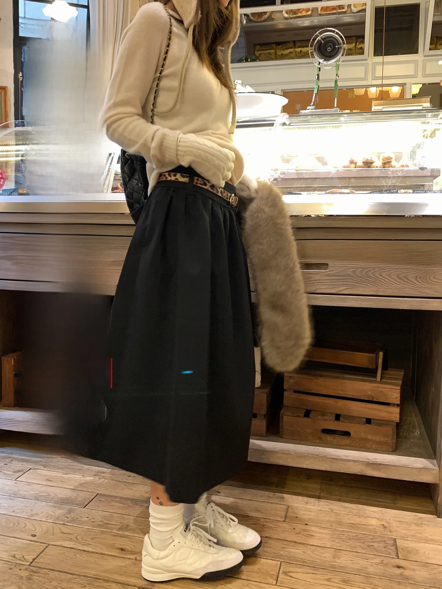 

Bla Midi Skirt Spring 2026 mat Design Versatile Umbrella Skirt Women's Polyester Fiber Daily Wear