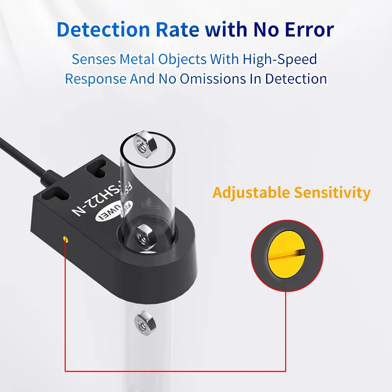 Fuwei High-Speed Circular Proximity Switch Sensor Metal Magnetic Screw Spring Steel Ball Sensing Drop Counting Square Shape Thin