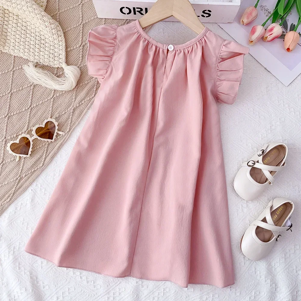 3-7 Years Girls Summer Sleeveless O-Neck Solid Color Fashion Pleated  Princess Dress 1 Pc Kids Sweet Casual Clothes - AliExpress 1501