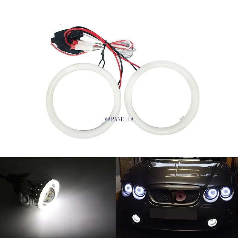 2x Car Modification Angel Eyes Daytime Running Light Headlight Circle Cotton Light Cob Angel Eyes Highlight Motorcycle Halo Ring