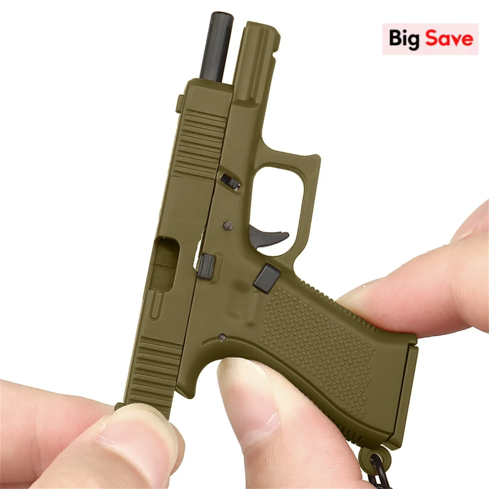 1 قطعة سلسلة المفاتيح على شكل مسدس سحر نموذج واقعي مجلة قابلة للإزالة ، نموذج مسدس مصغر