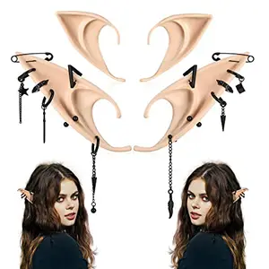2PCS Latex Elf Ears Clip with Earring Cross Dangle Non pierced Fake Piercing for Cosplay Costume Accessories Photo Props AliExpress 36