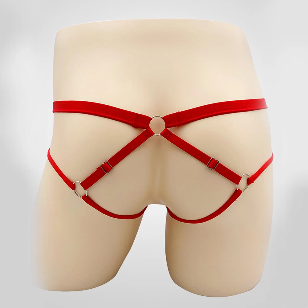 Sexy Lingerie Mens See Through Underpants Pouch Underwear Lace Hollow Lace Thongs Low Rise Panties Adjustable Belt