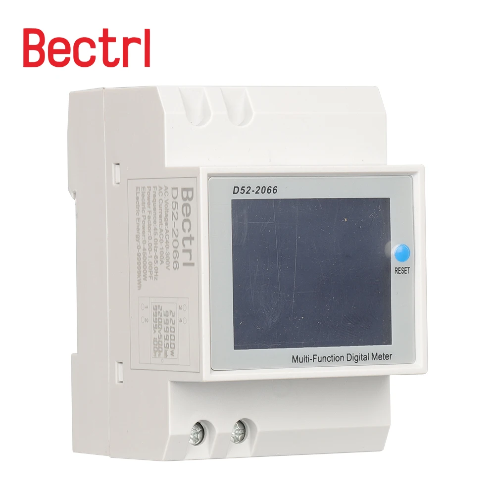 6IN1 din rail AC monitor 110V 220V 380V 100A Voltage Current Power Factor Active KWH Electric energy Frequency meter VOLT AMP