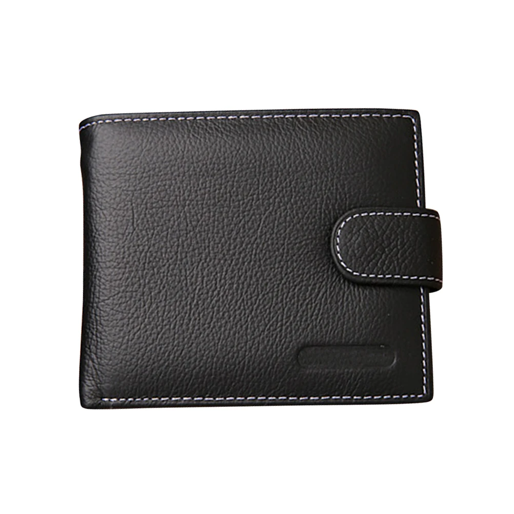 

Men Wallet Trifold 4 5x3 7x1 Inch Black Vintage Coin Bag Money Clips Polyester Lining Cash Slots Gifts