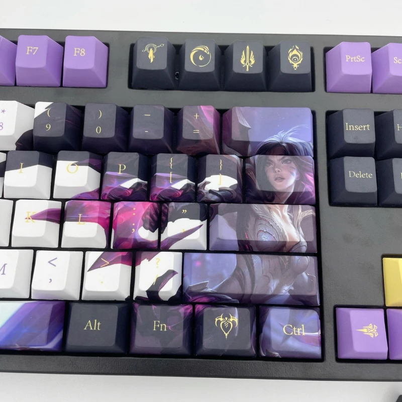 Game Series Keycap Set Sublimation PBT Material Mechanical Keyboard Accessories 104 Keys Personalized E-sports Kaisa Lol Keycaps