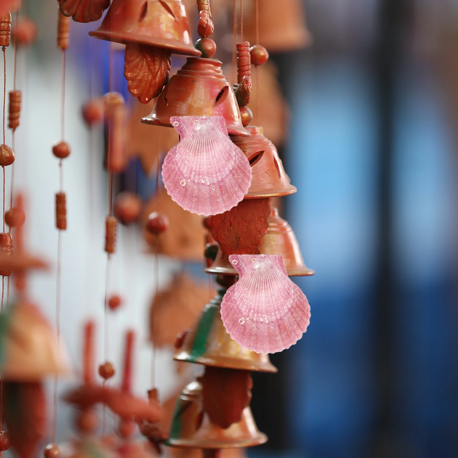 

1Set Seashell Wind Chime Material Natural Polished Shell Hanging Decoration Porch Garden Balcony Indoor Outdoor Soothing Sound