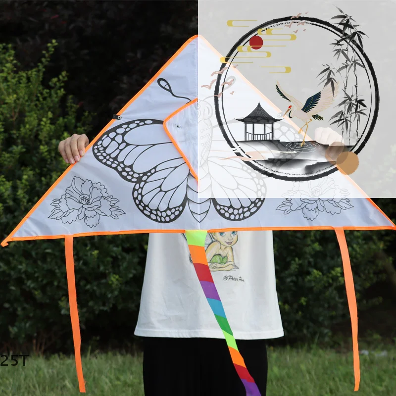 빈 연 DIY 어린이 교육용 페인팅 연 어린이 연날리기 야외 장난감 초원 활동 장난감