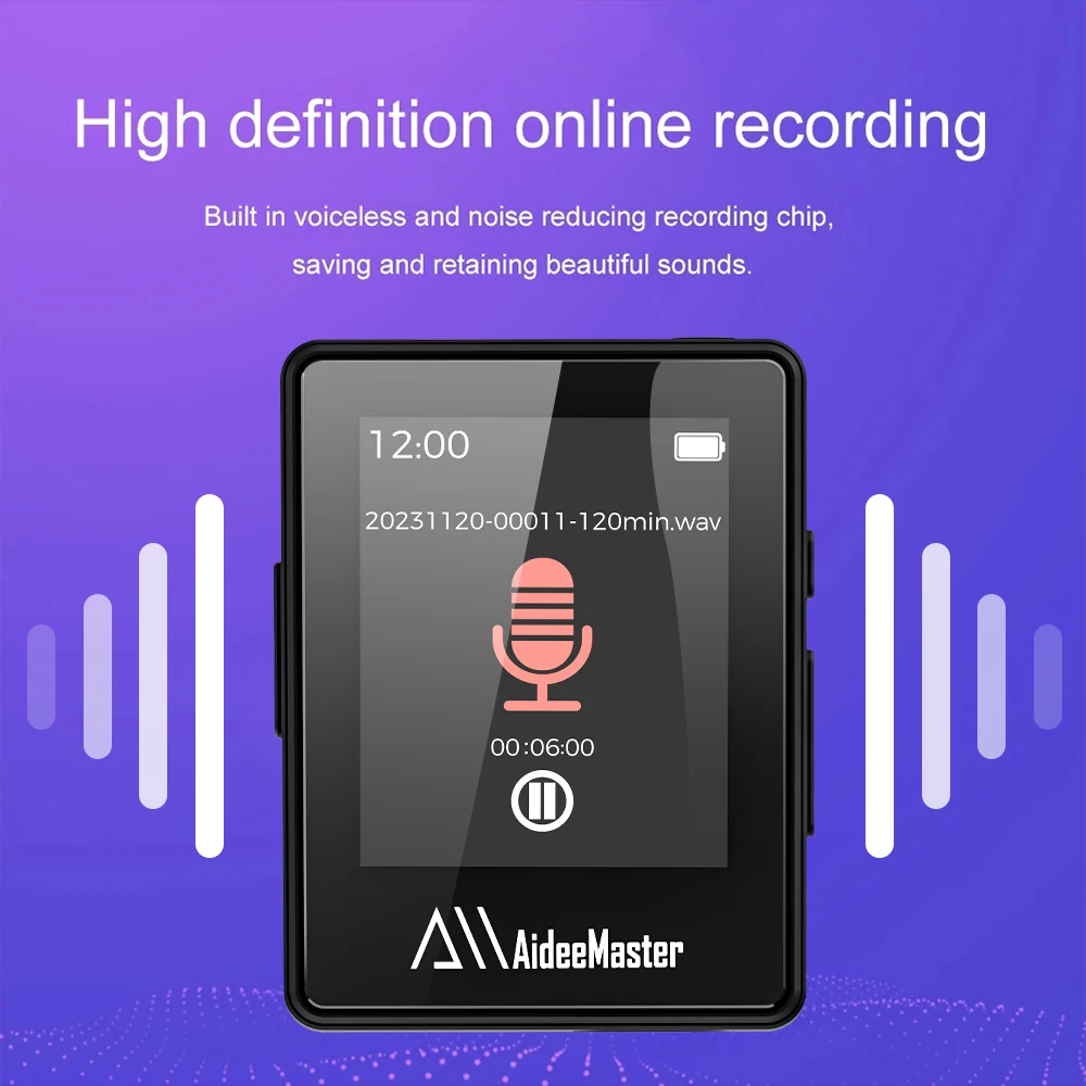 مشغل MP3 محمول بلوتوث 5.0 مكبر صوت ستيريو للموسيقى لمشغل Walkman Sport مشغل فيديو MP4 الكتاب الإلكتروني/مسجل MP3