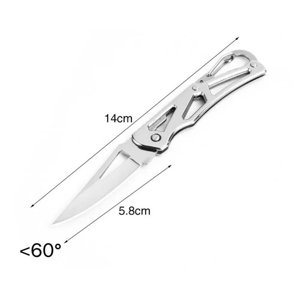 Stainless Steel Folding Fruit Knife, Portable Keychain Knife, Fruit Slicing Knife, Non-Slip Handle, Household Fruit Knife, 1Pc