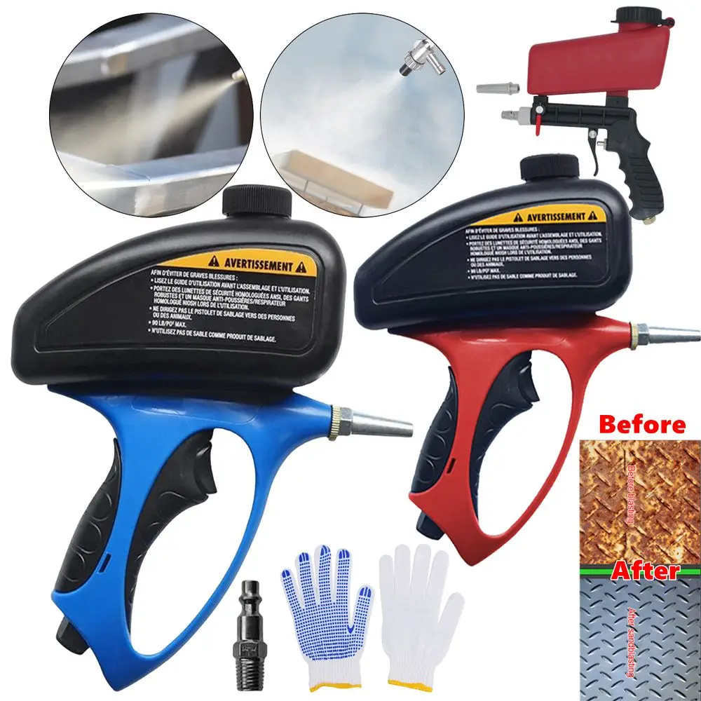 

150 PSI Handheld Sand Blasting Machine with Small Nozzle&Glove Portable Sand Blaster Gravity Sandblasting Gun Paint/Rust Remover