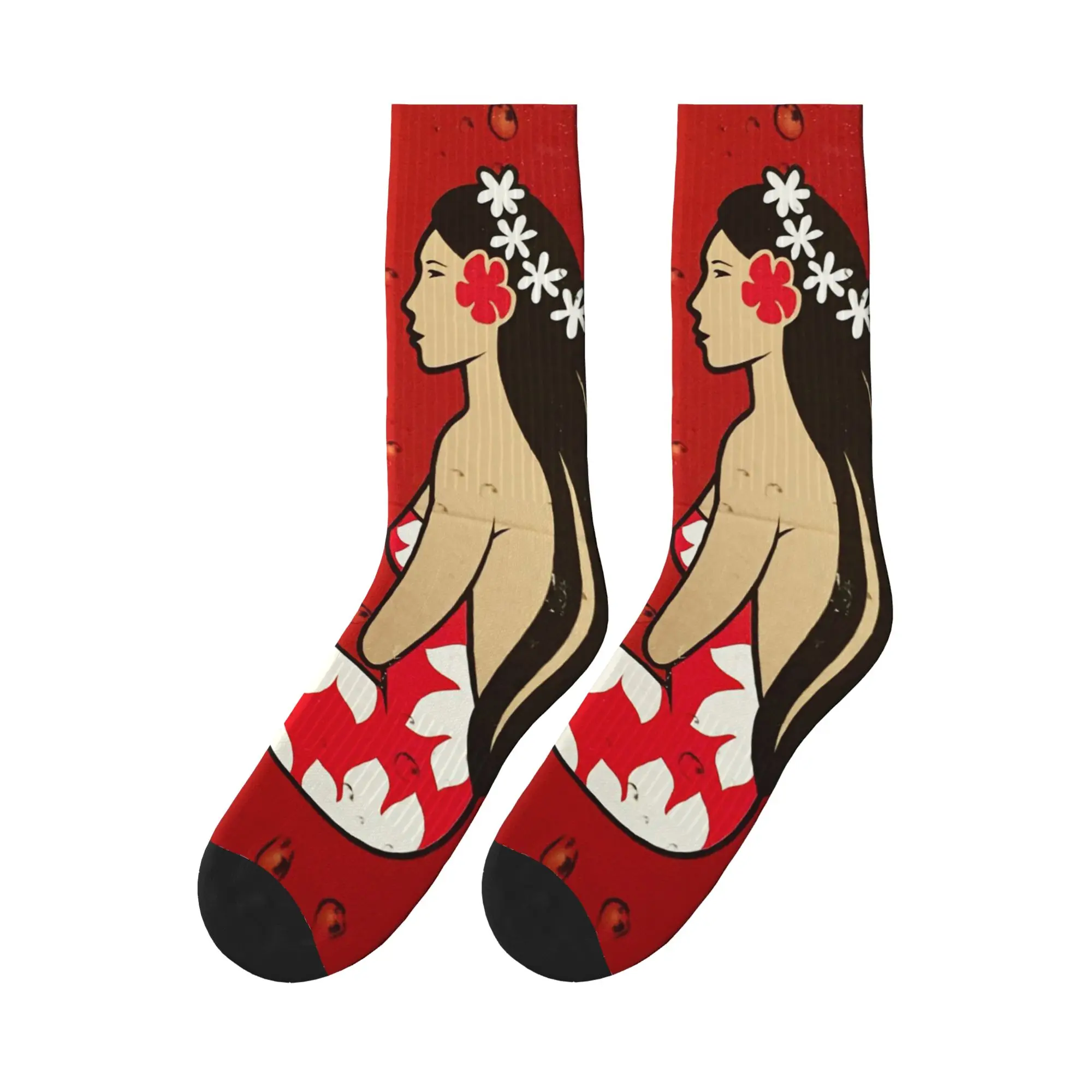 

Hinano Tahiti Sports Socks Sweat Absorbing Stockings All Season Long Socks for Unisex Christmas Gifts