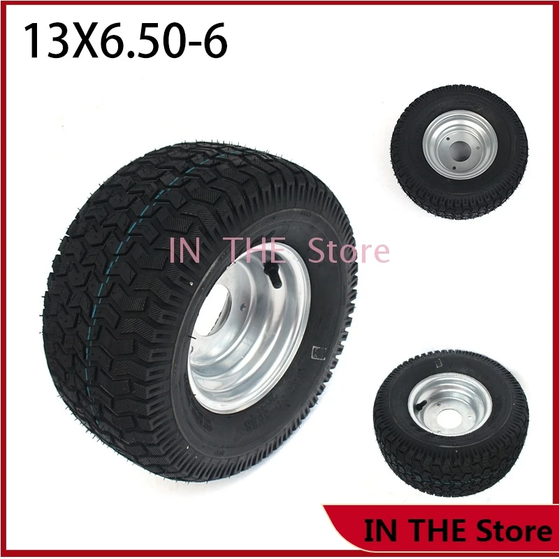 13X6.50-6 tyre tubeless wide tire + 6 inche alloy hub for 4wheel ATV Go-kart sightseeing car accessories 13 inch vacuum wheels