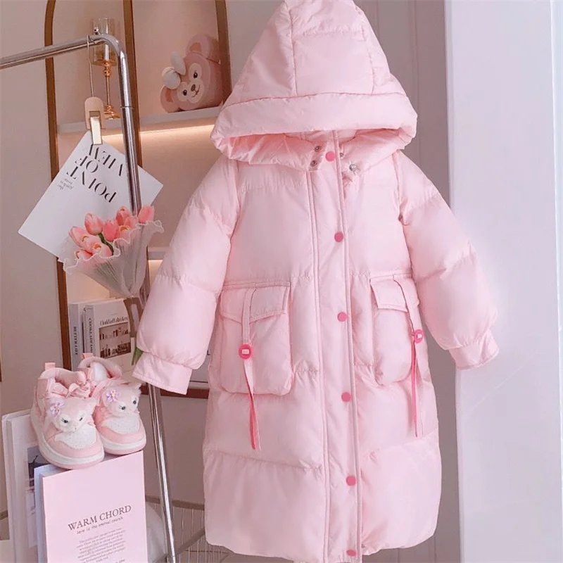 Girls Coat Overcoat Jacket Windbreak Outerwear 2024 Retro Winter Autumn Warm Cotton Christmas Gift Children's Clothing