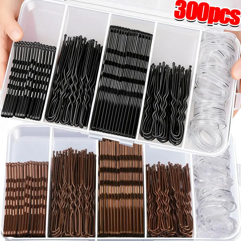 

Набор из 300 шт. черных металлических U-образных заколок для волос, зажимов, украшений для причесок, инструментов для женской укладки волос