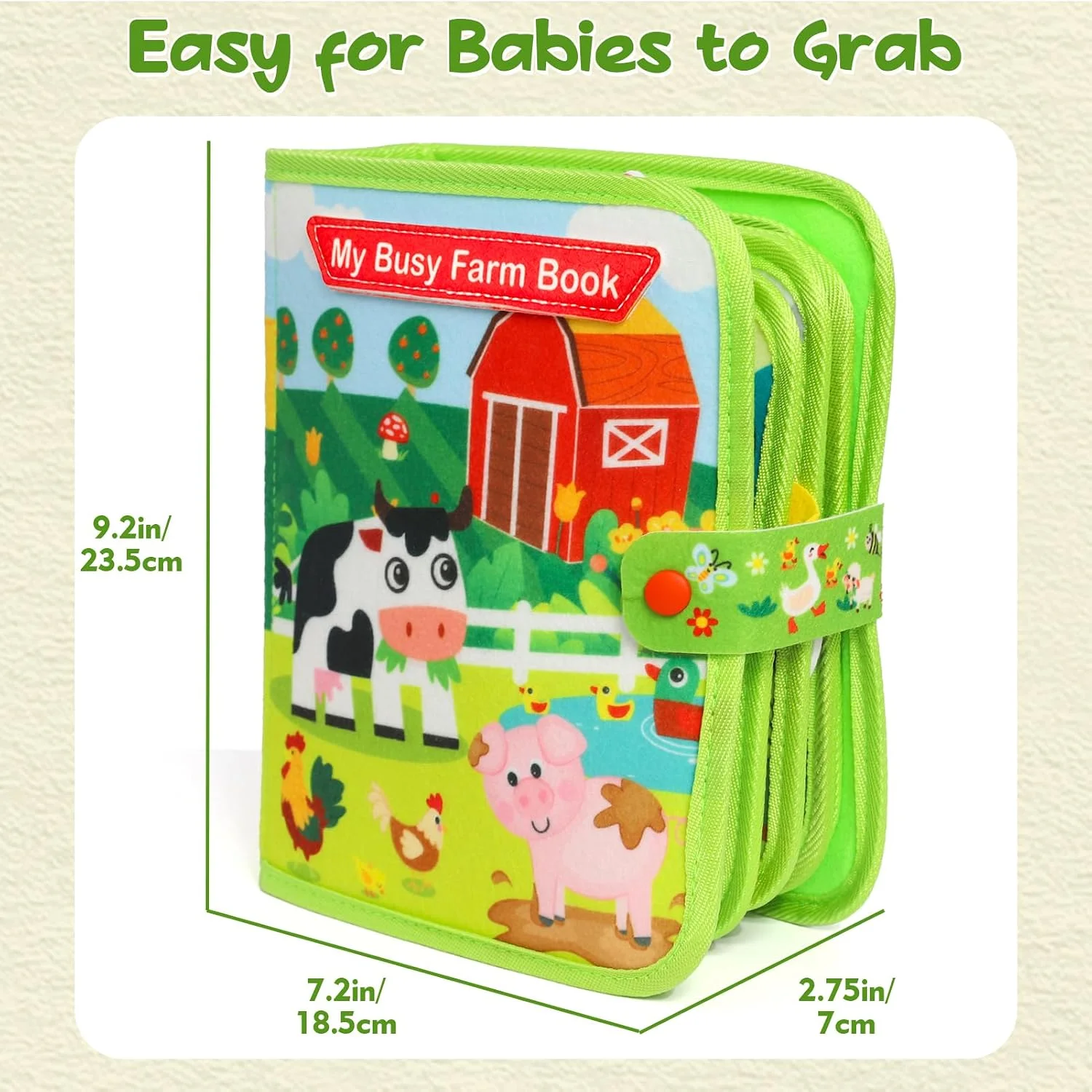 Baby Toys Busy Book for 1 2 3 Year Old, Toddlers Montessori Farm Busy Book