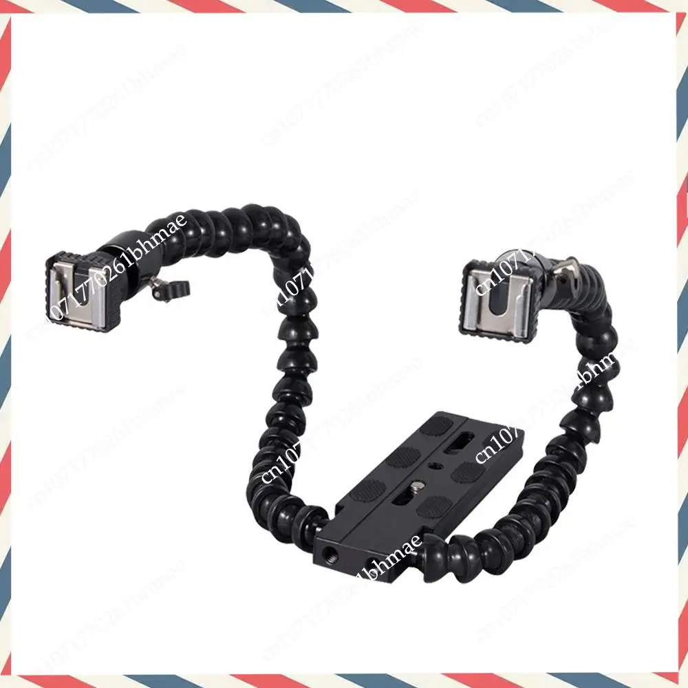 -A21Z Flexible Dual Arm Hot Shoe Flash Bracket Mount Holder For Canon Nikon Pentax Macro Shot Camera Accessories