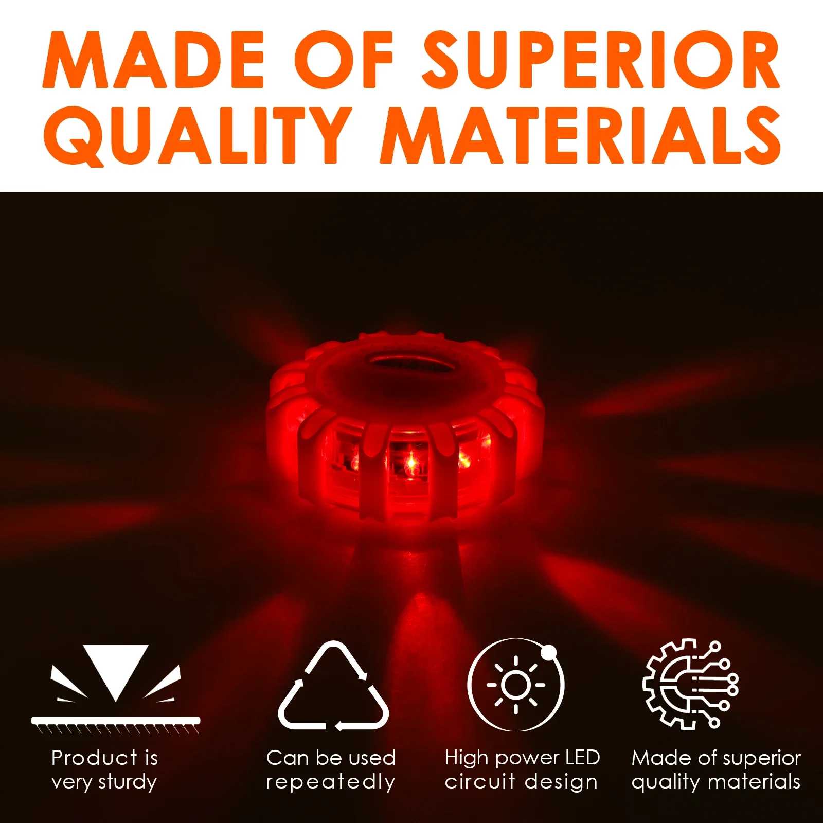 3 قطعة LED مشاعل الطريق وامض ضوء تحذير الطوارئ USB قابلة للشحن مساعدة فلاش الطريق قرص السلامة قاعدة وامض مغناطيسي