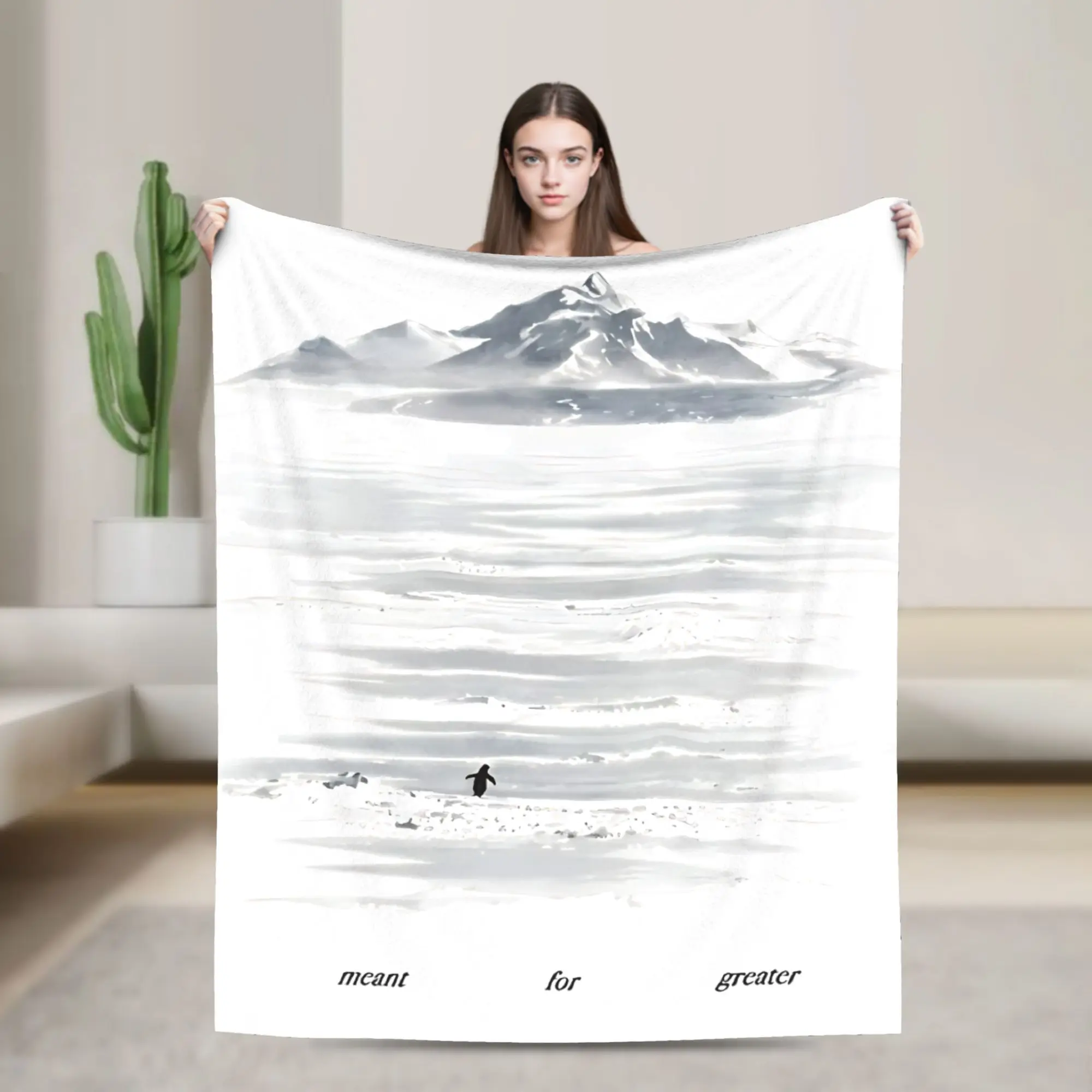 

Meant for Greater Nihilist Penguin Blanket But Why Flannel Vintage Warm Throw Blankets for Coverlet Winter,