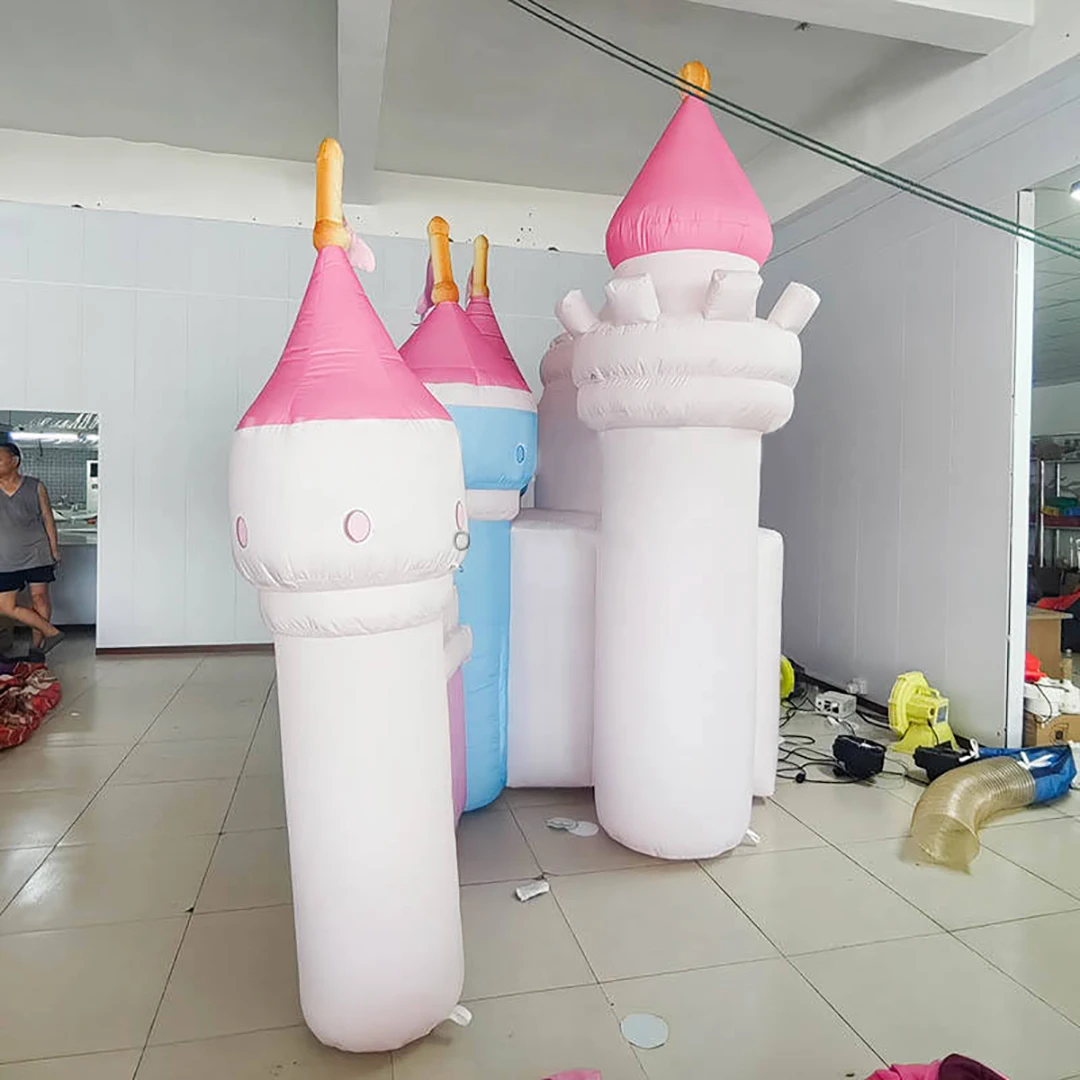 العملاق نفخ القلعة جدار الهواء ضربة الكرتونش قصر / منزل موضوع الأميرة حزب الديكور الدعائم للإعلان عن الحدث