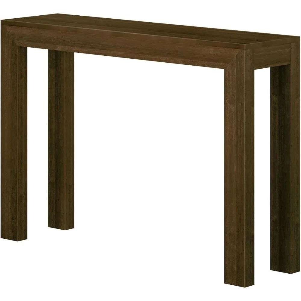 Mesa de consola de madera maciza moderna, 46,25 pulgadas, mesa de sofá, mesa de entrada estrecha para pasillo, detrás del sofá