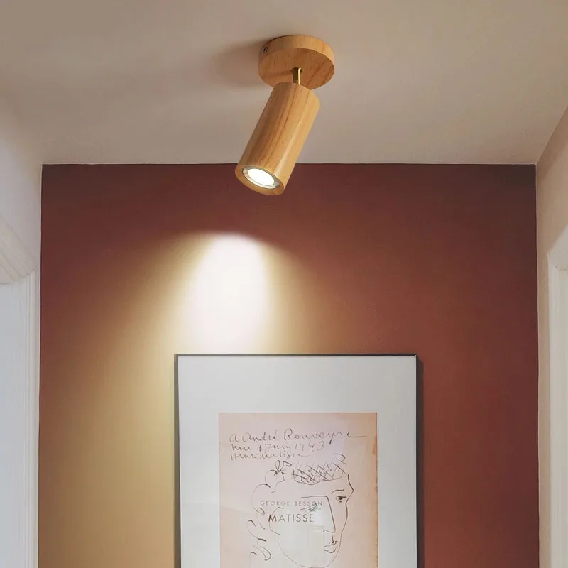

Minimalist Wooden Style Ceiling Lamp Modern Living Room Bedroom Cloakroom Ceiling Chandeliers Restaurant Clothing Store Decor