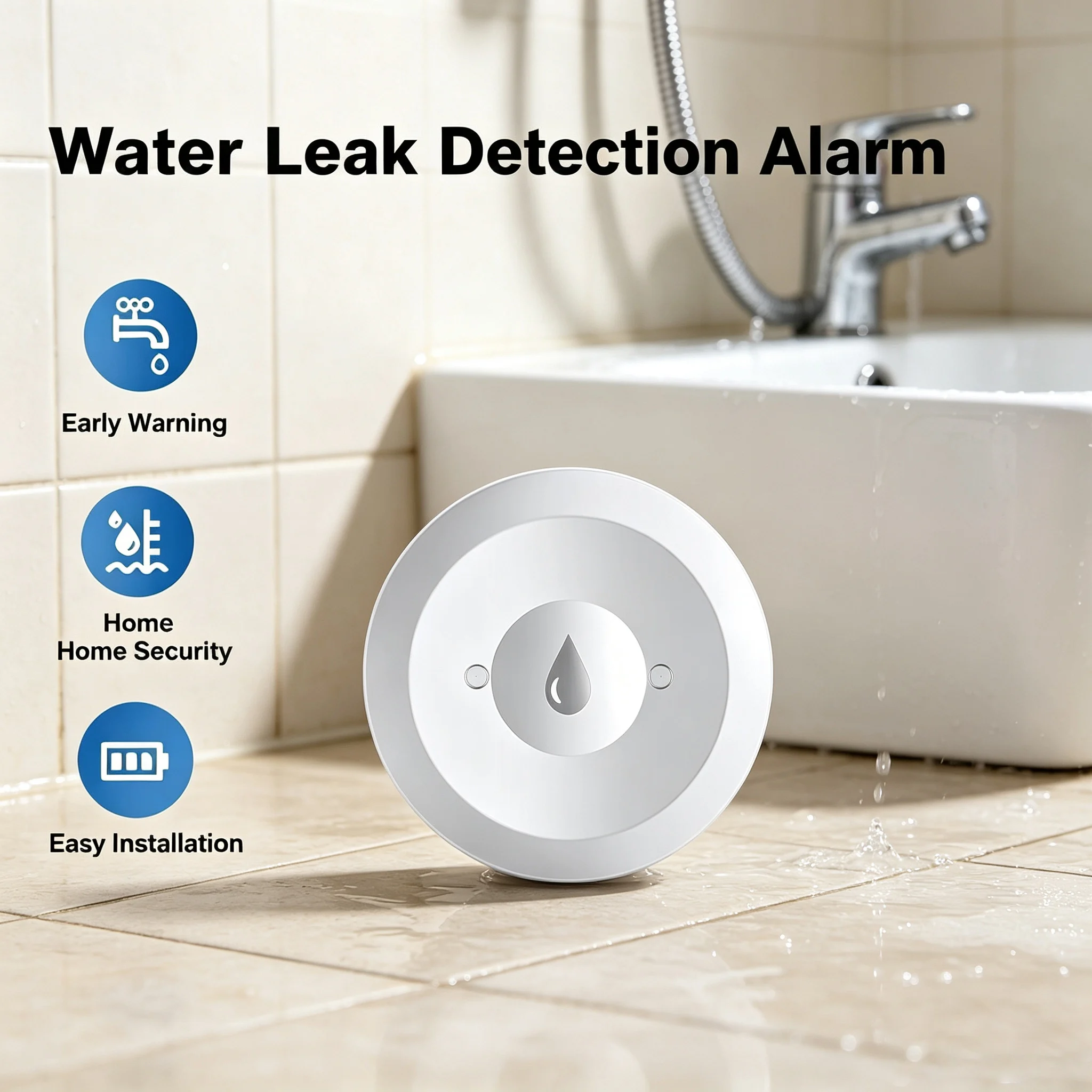 Water Alarm Sensor - Fonctionne avec l'application Tuya Smart Life,