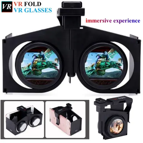 휴대용 접이식 VR 안경, 몰입형 영화 게임, IMAX 3D 안경, 미니 접이식 가상 현실 VR HD 박스, 4-6 인치 휴대폰용