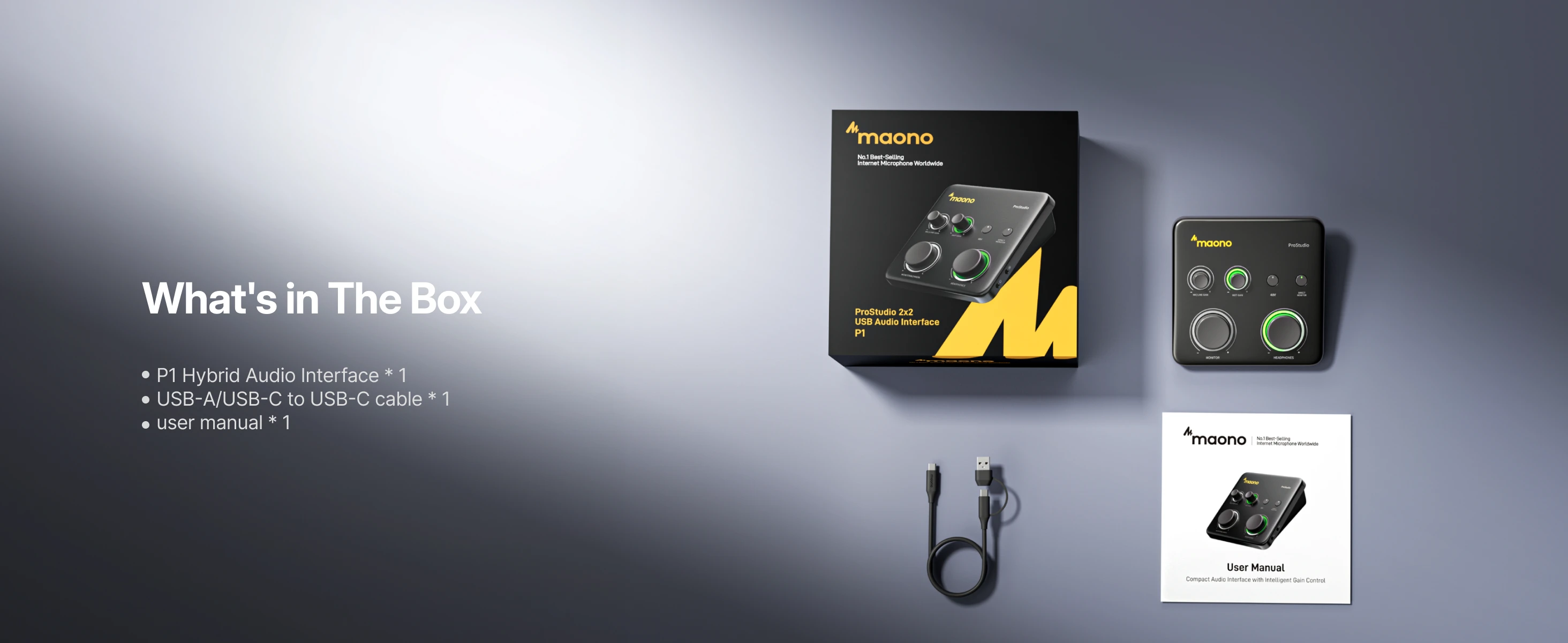 MAONO P1 Hybrid Audio-Interface mit 70dB Verstärkung für PC, Telefon, iPad, Gitarre, Auto-Gain, Loopback, ASIO für Podcast, Streaming, Musikaufnahme – Detail 26