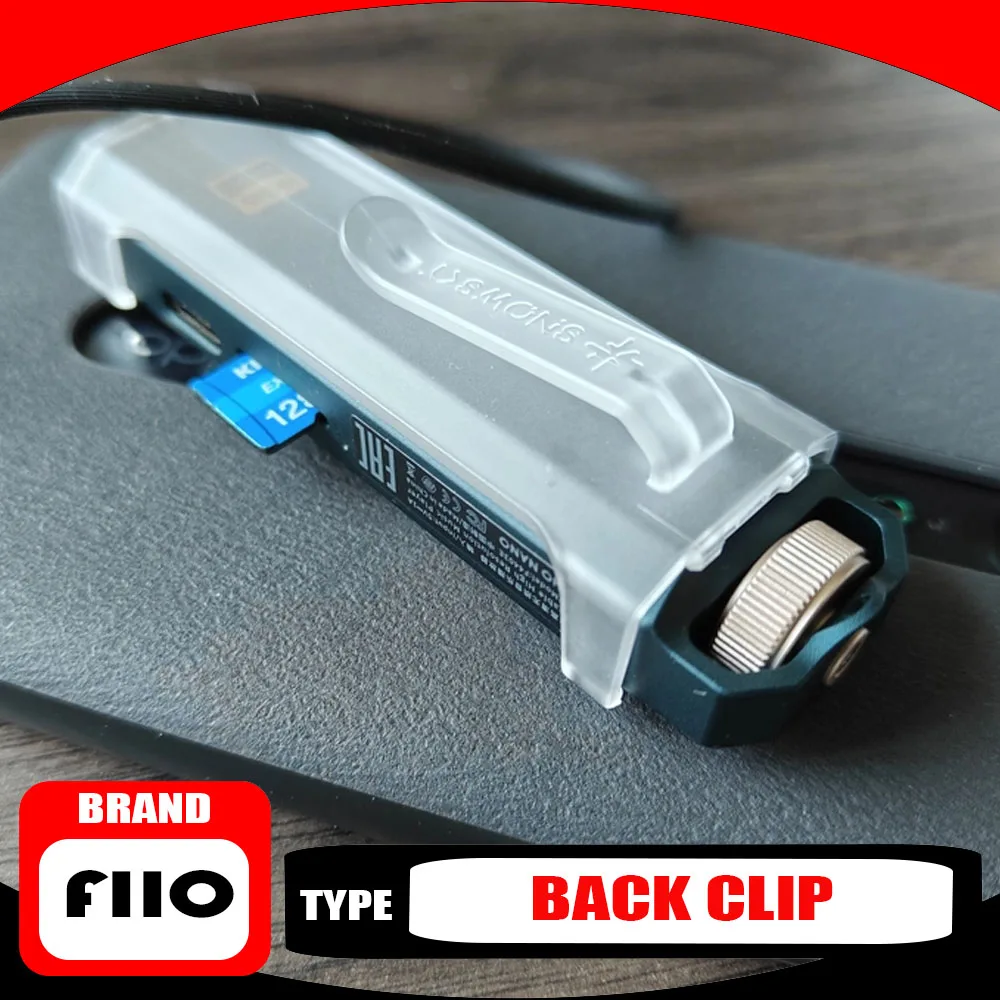 Reproductor de Música Portátil Mini FiiO Snowy Night NEST-ECHO NANO TPU, MP3 con Clip Trasero Transparente, Simple