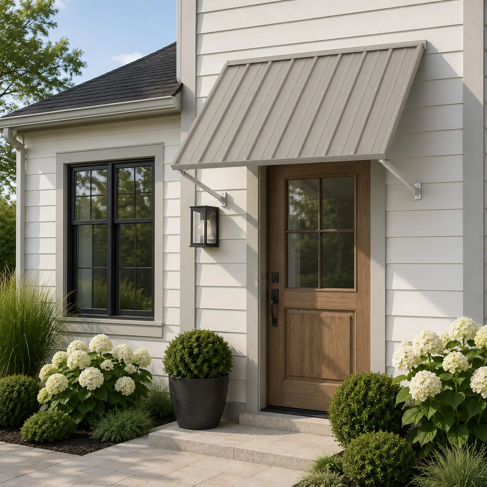 Adjustable Door Window Awning – 4-Level Tilt, 55