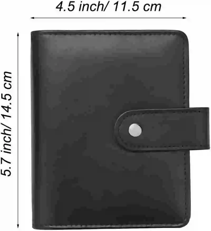 Set Binder Anggaran A7 Organizer - dengan 12 Kantong Resleting dan Stiker, Buku Catatan Perencana Pribadi 6-Ring Isi Ulang