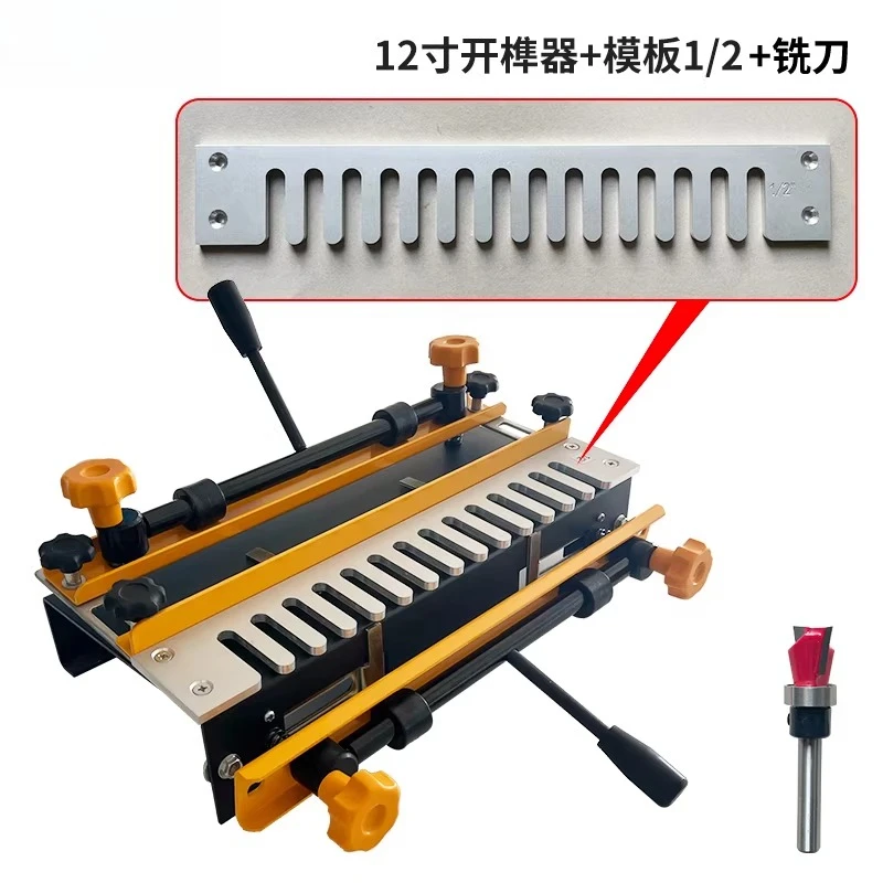 Woodworking Dovetail Jig with Router Bits for CNC Tenon Machine, Power Tool for Semi Blind Drawer Mortise