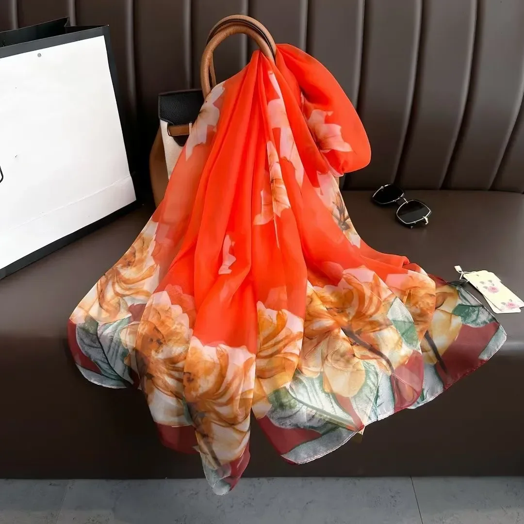 

180*135cm Luxury Brand Summer Female Pareo Beach Scarf Women Sunscreen Outdoor Shawl Wrap Chiffon Soft Large Bandanna Foulard