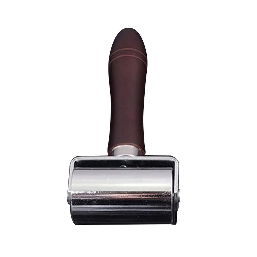 

Роликовый пресс-инструмент 60 мм из высокопрочной стали с деревянной ручкой для выравнивания краев кожи при изготовлении изделий своими руками