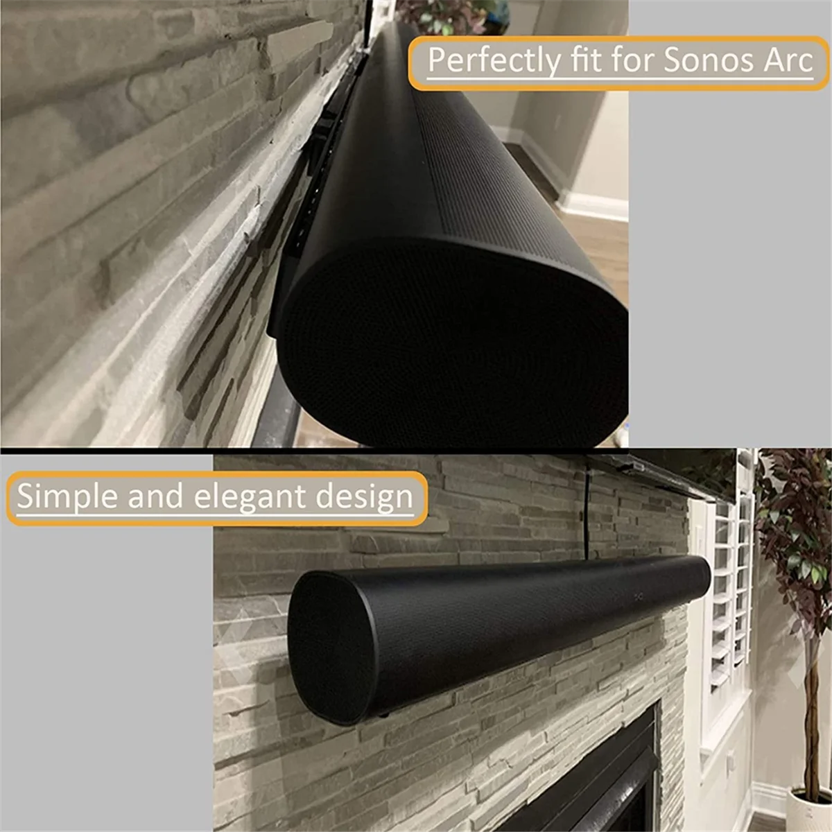 حامل مكبر صوت SONOS Arc-Soundbar ، قوس مثبت على الحائط للقوس ، شريط أكريليك سميك ، قطعة واحدة