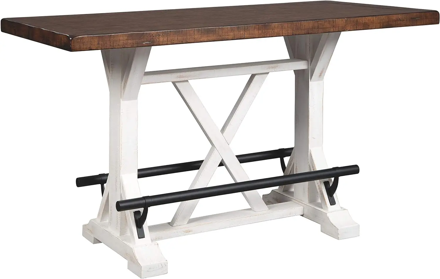 

Valebeck Rustic Farmhouse 36" Counter Height Dining Table, Brown & White