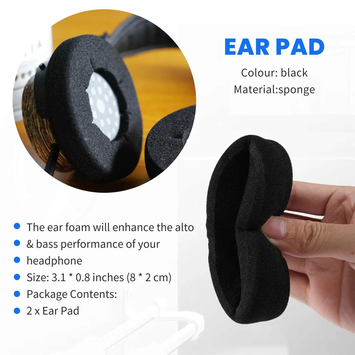 For GRADO SR125, SR225, SR325, SR60, SR80, M1, M2, PS1000, GS1000 Headphones Replacement Open Cell Foam Ear Pad / Ear Cushion /