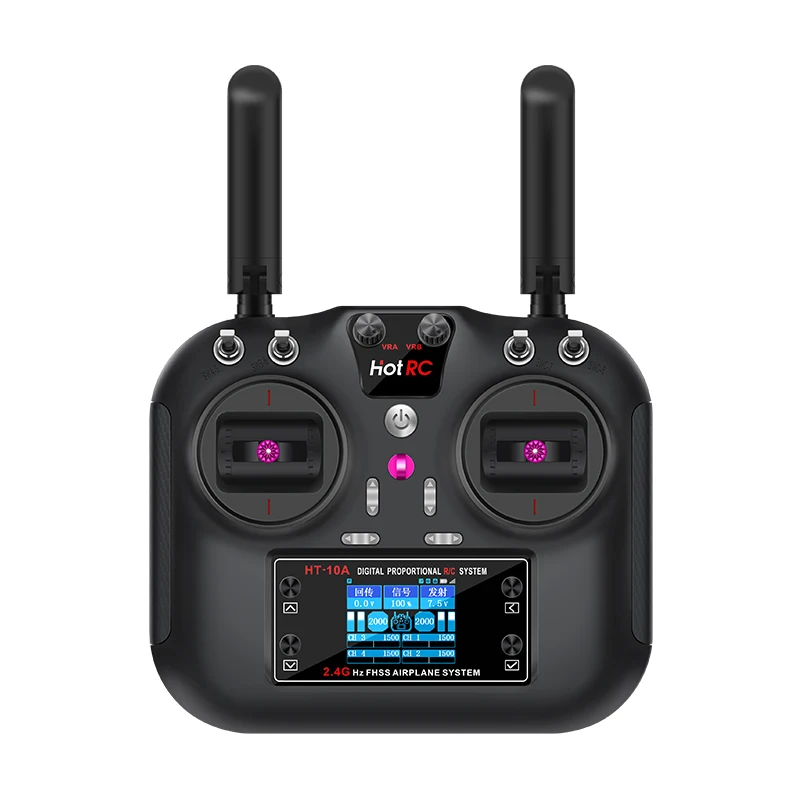 Hotrc Hot rc HT-10A HT10A 2.4 Ghz 10CH รีโมทคอนโทรล F-10A F10A สําหรับเครื่องบิน RC เรือ Drone อุปกรณ์เสริมอะไหล่