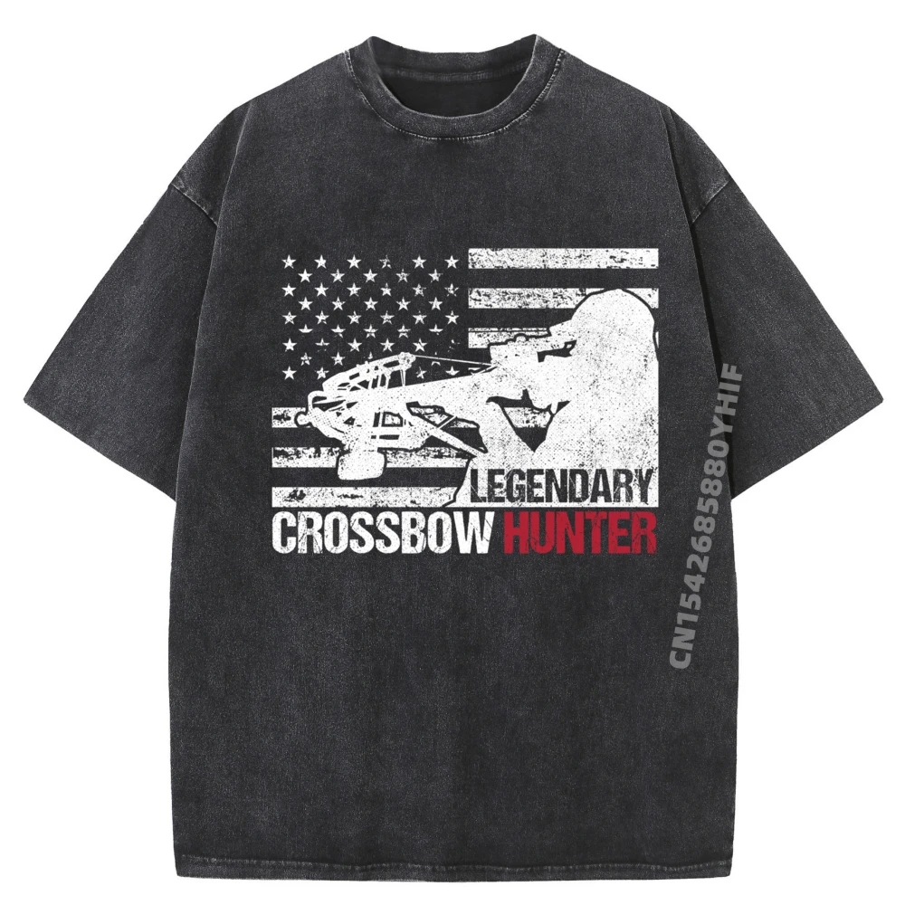 

Legendary Crossbow Hunter Hunting Luxury Designer Cotton T Shirt Men Funny Shirt Summer Washed Shirt Soft Clothes