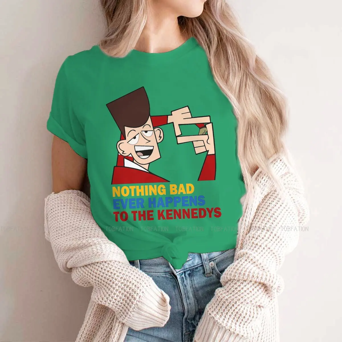 Nothing Bad Ever Happens to the Kennedys Essential  O Neck TShirt Clone High Abraham Lincoln Abe Joan of Arc T Shirt Woman's