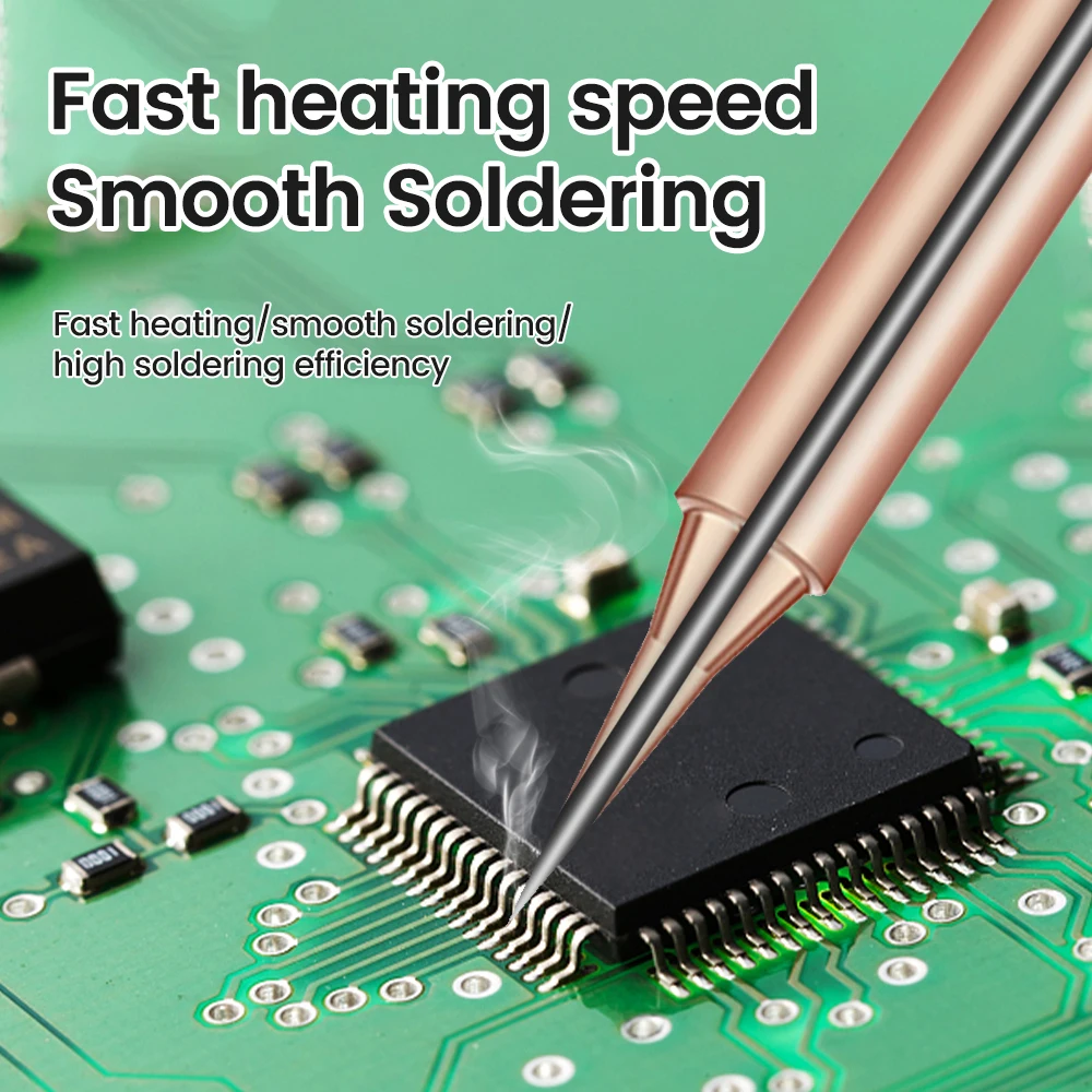 5Pcs Electric Soldering Iron Head Tool Copper Welding Head 900M-T-K Pure Copper Soldering Iron Welding Equipment Welding Tool