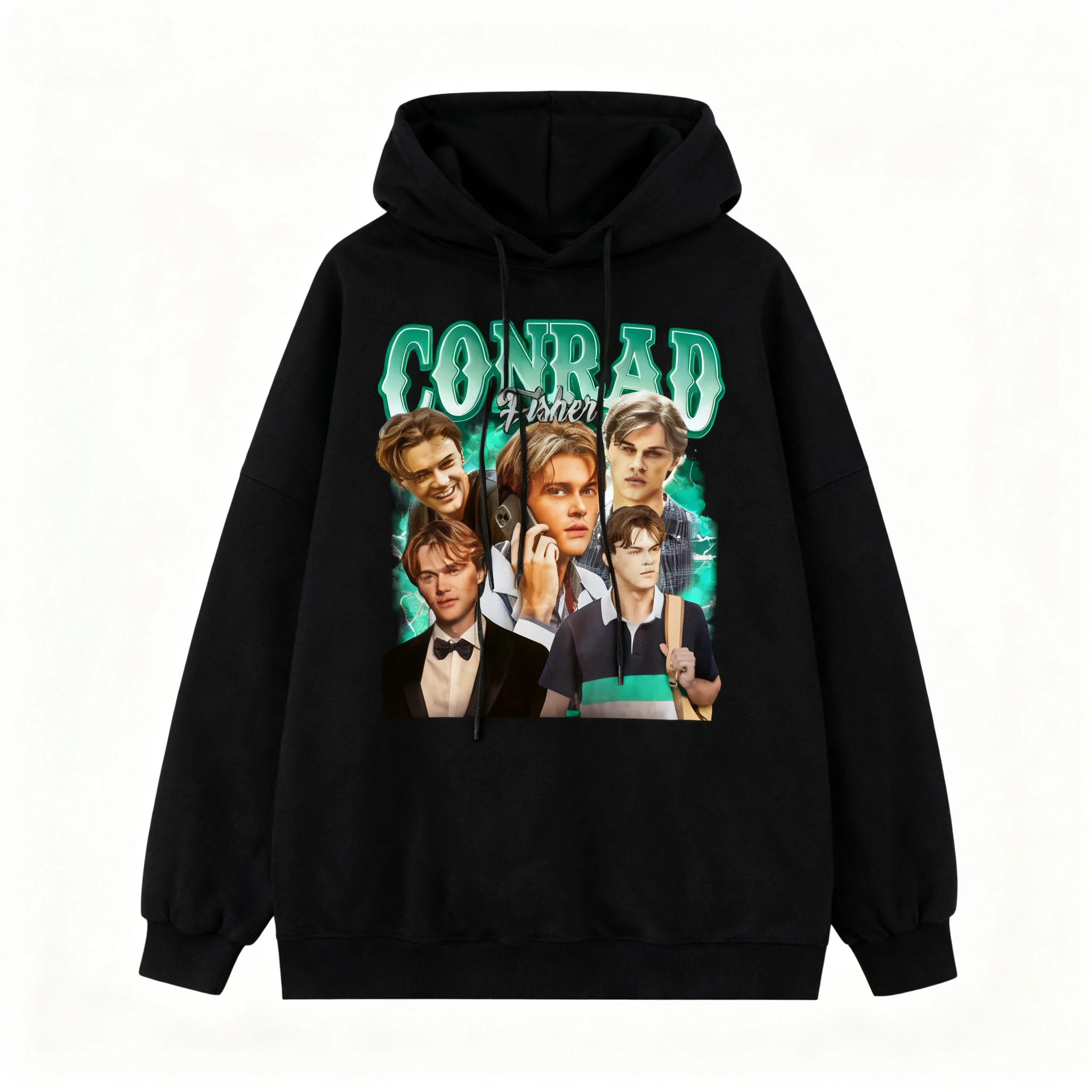 هوديي Team Conrad Fisher Fashion Movie Graphic Summer 100% قطن مطبوع للرجال، كبير الحجم ومريح Y2K