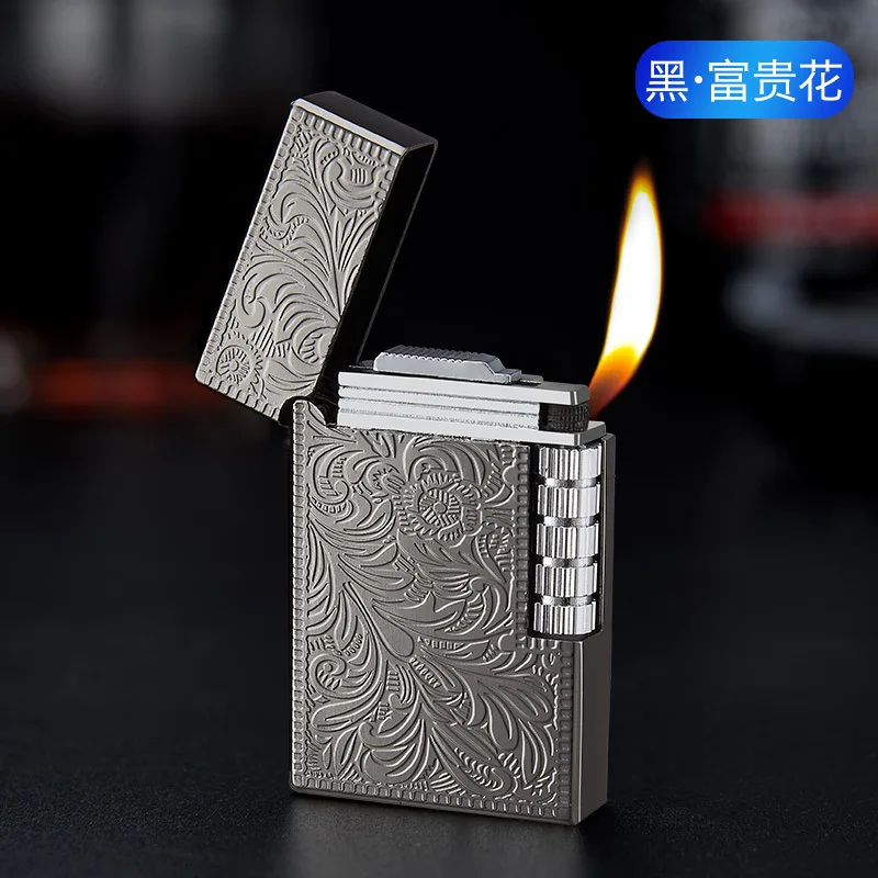 Embossed Skull Cigarette Lighter Bright Sound Torch Lighter Flint Grinding Wheel Inflatable Butane Lighters Smoking Accessories