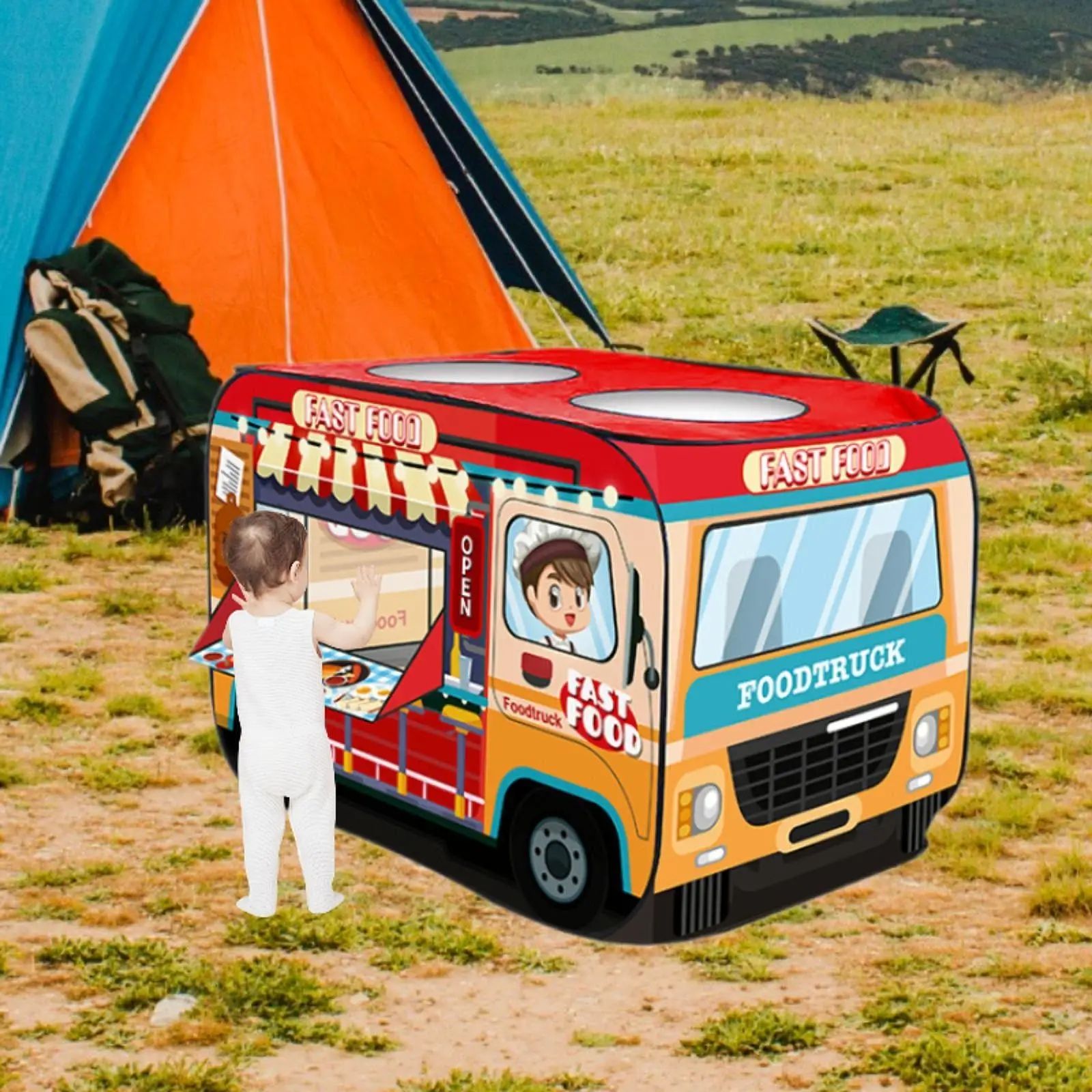 

Детская игровая палатка-замок для игр и кемпинга для детей 4, 5, 6, 7, 8 лет